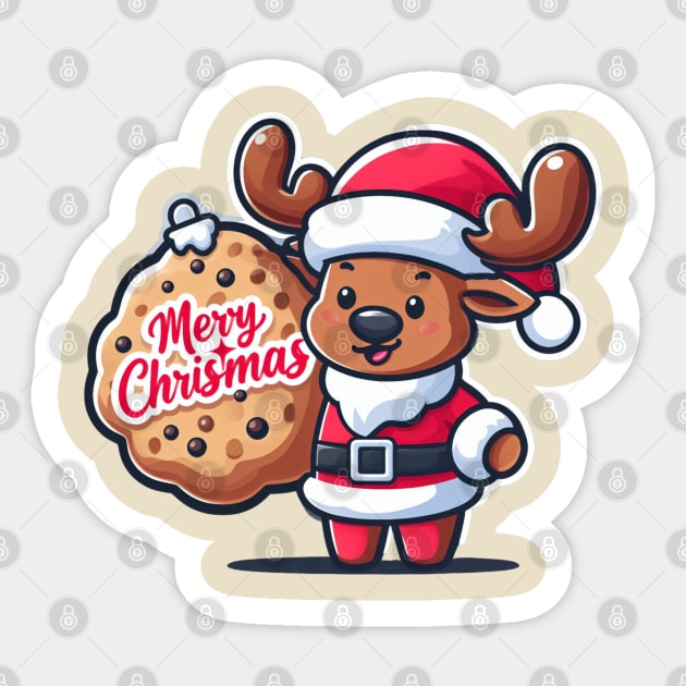 Merry Christmoose Moose Christmas 2024 Sticker by BukovskyART